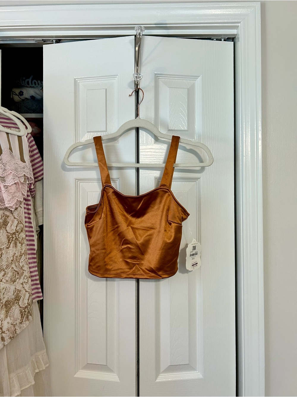 Altar'd State Copper Satin Crop Tank
